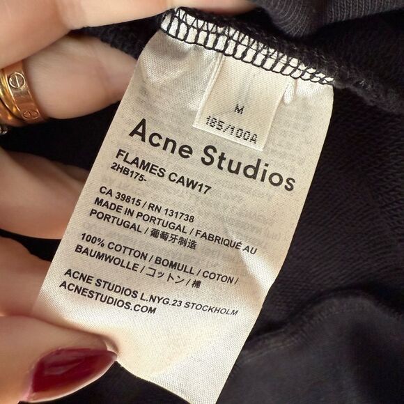 ACNE STUDIOS Sweatshirt Ice Cube Cherry Flame Size M Rare From Diner Collection - Picture 9 of 11